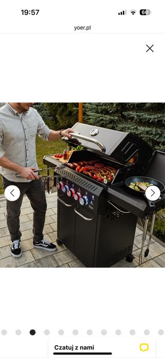 Grill gazowy Ogrodowy ŻELIWNY nierdzewny 3+2 Yoer 17,65 kW