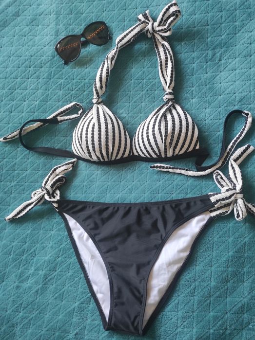 Piękny komplet na plażę, dwuczęściowy strój kąpielowy, push-up rozm. M