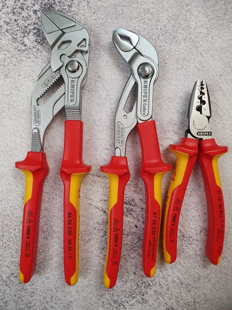 Knipex, інструмент електрика, кусачки, плоскогубці, утконоси