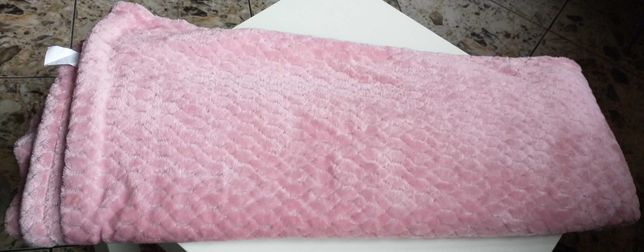 koc różowy z mikrofibry, 150x200cm