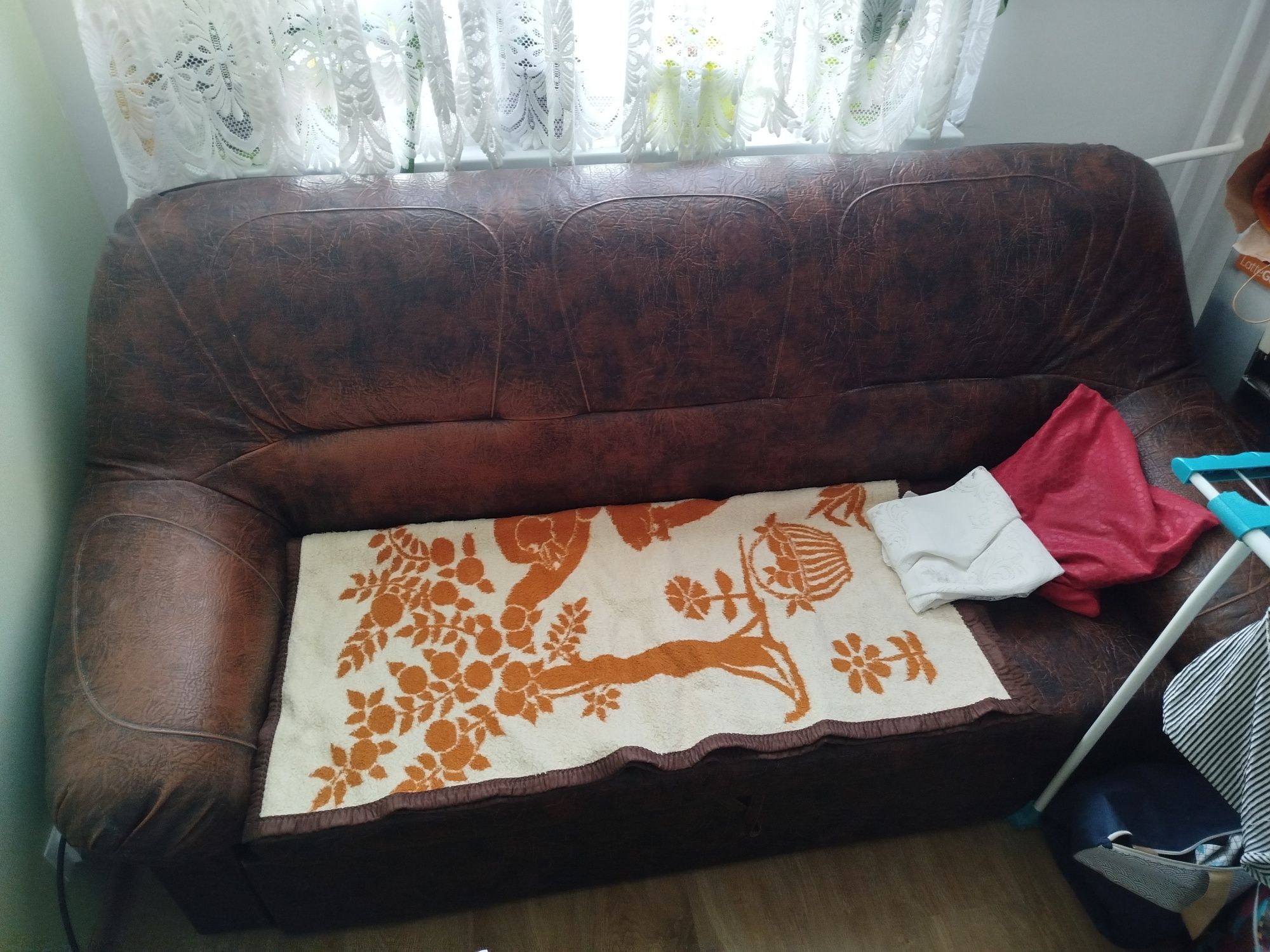 Sofa rozkładana skórzana