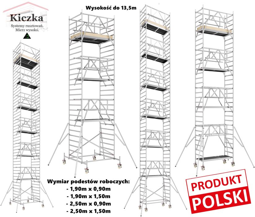 RUSZTOWANIA PRZEJEZDNE Aluminiowe Rusztowanie Jezdne do 13m- HURTOWNIA
