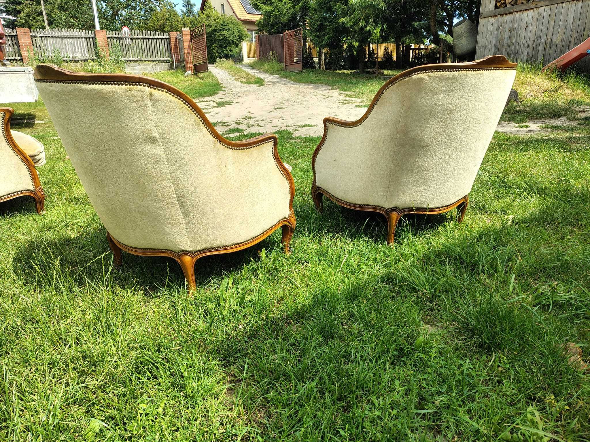 zestaw wypoczynkowy retro 2 fotele i sofa