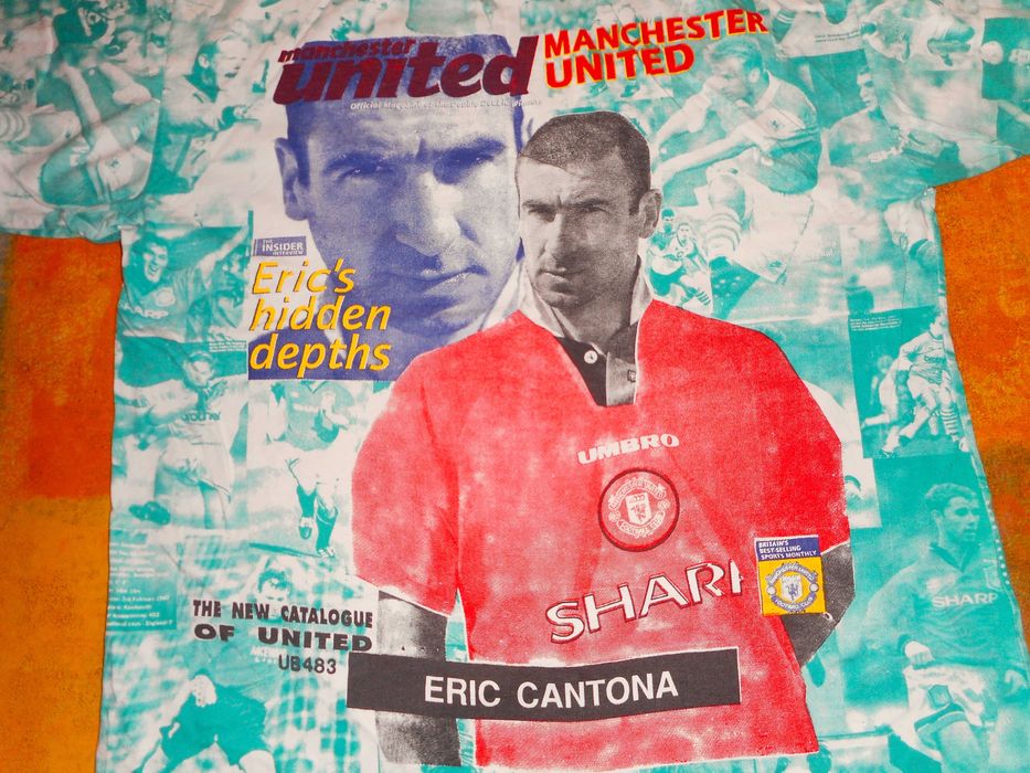 ERIC CANTONA MANCHESTER UNITED L XL t-shirt retro beckham rooney giggs