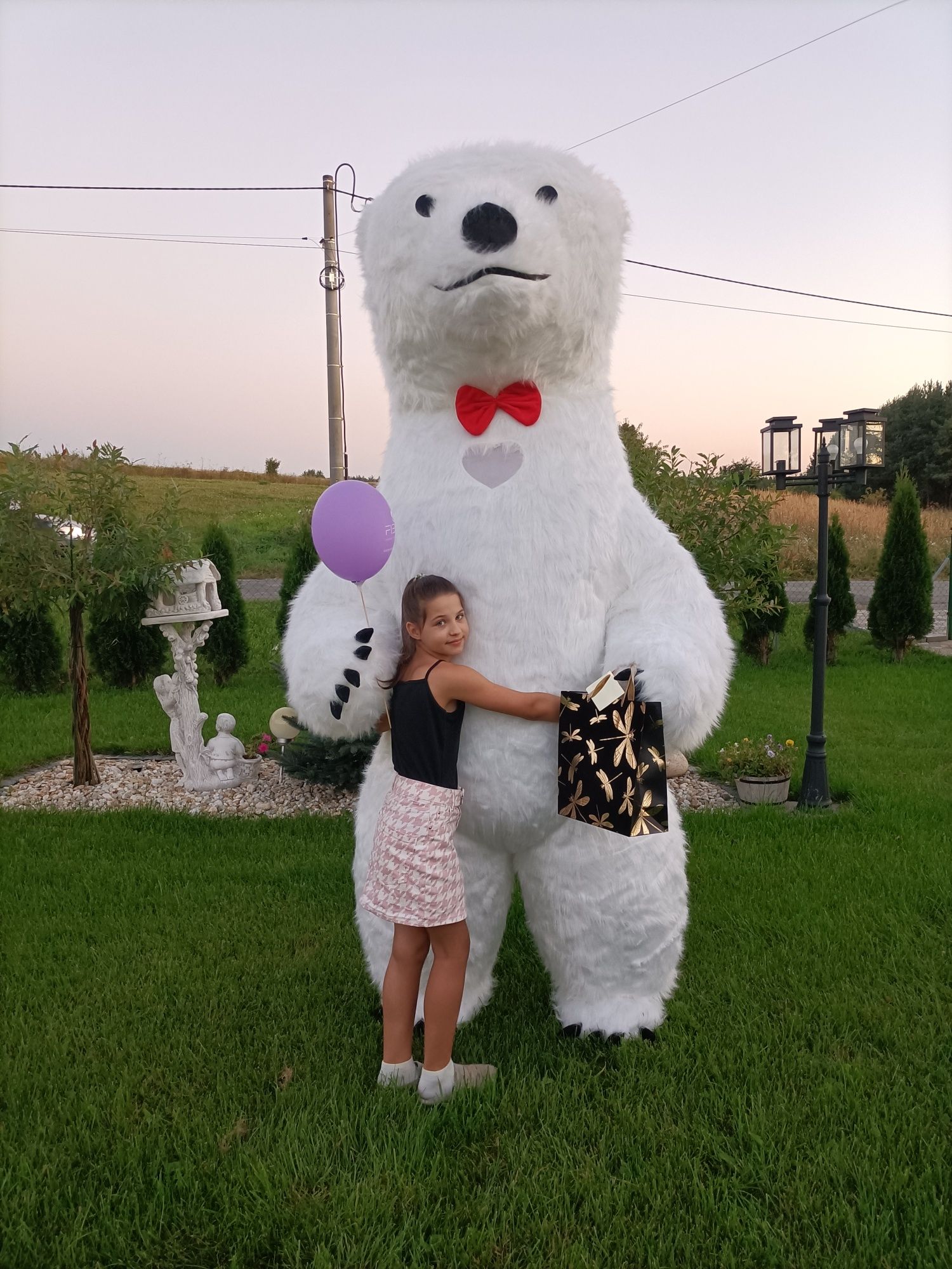 Biały Miś Luksus żywa maskotka Panda Goryl Tańczące lalki na urodziny.
