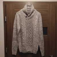 Easy Elegancki Zimowy Szary Męski Sweter Size M