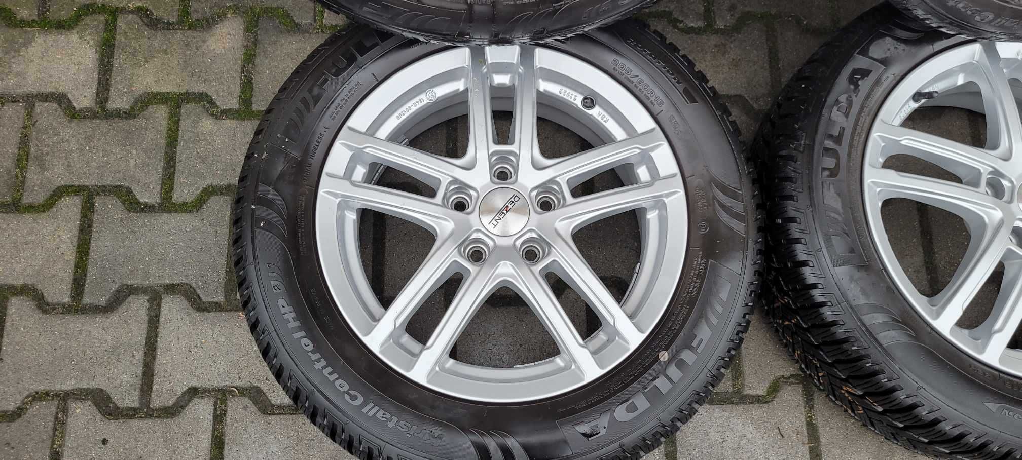 Alufelgi DEZENT 5X112 z oponami 206/60 R16 zima jak nowe
