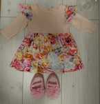 Zestaw Elegancka Sukienka 62/68+ rajstopy+ buty