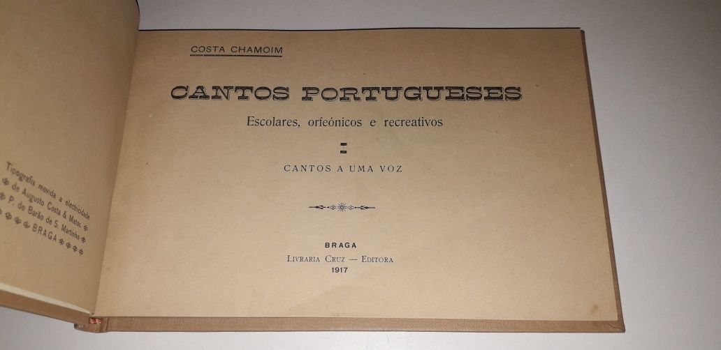 Cantos Portugueses - Costa Chamoim (1917, Braga)