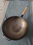 WOK ze stali węglowej - ręcznie kuty - 32 cm Policzona Szama