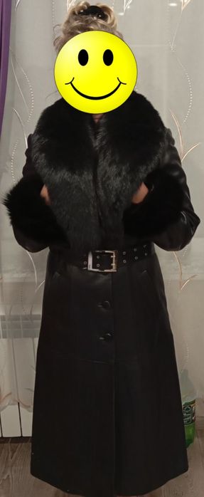 Кожаное пальто зима