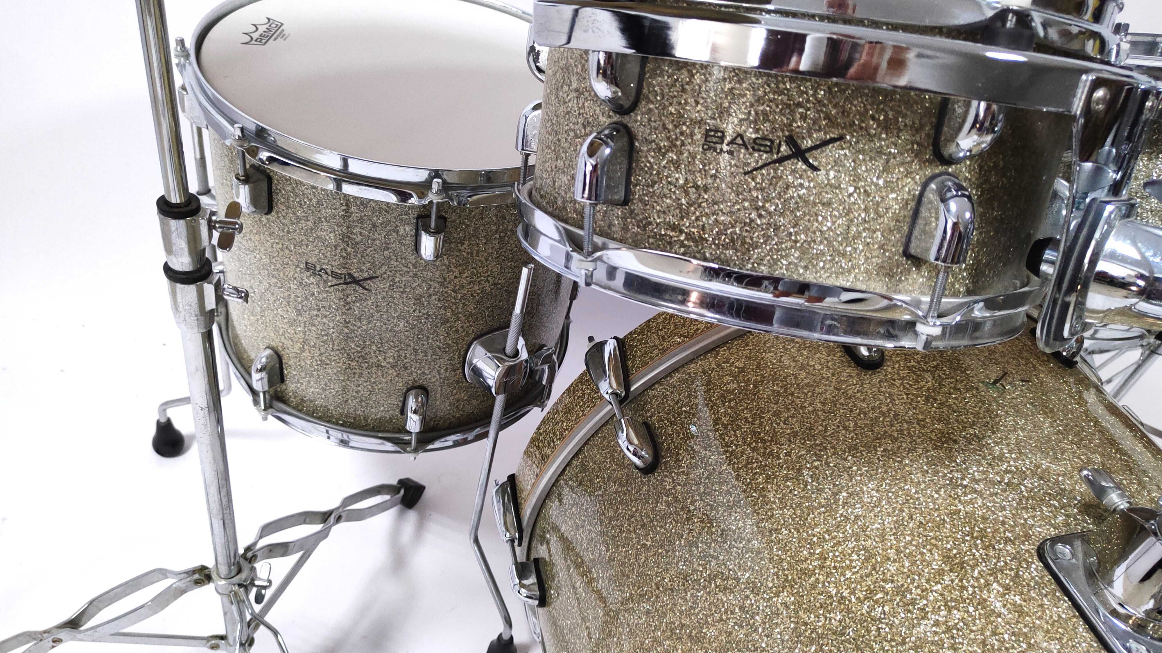 Perkusja Basix Silver Diamond Sparkle 10,12,14,22" - talerze- statywy