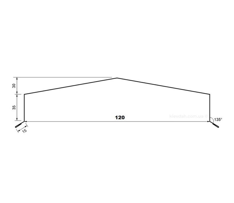Козырек на кирпичный забор 120мм