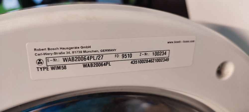 Pralka Bosch serie 2WAB20064PL127, na części