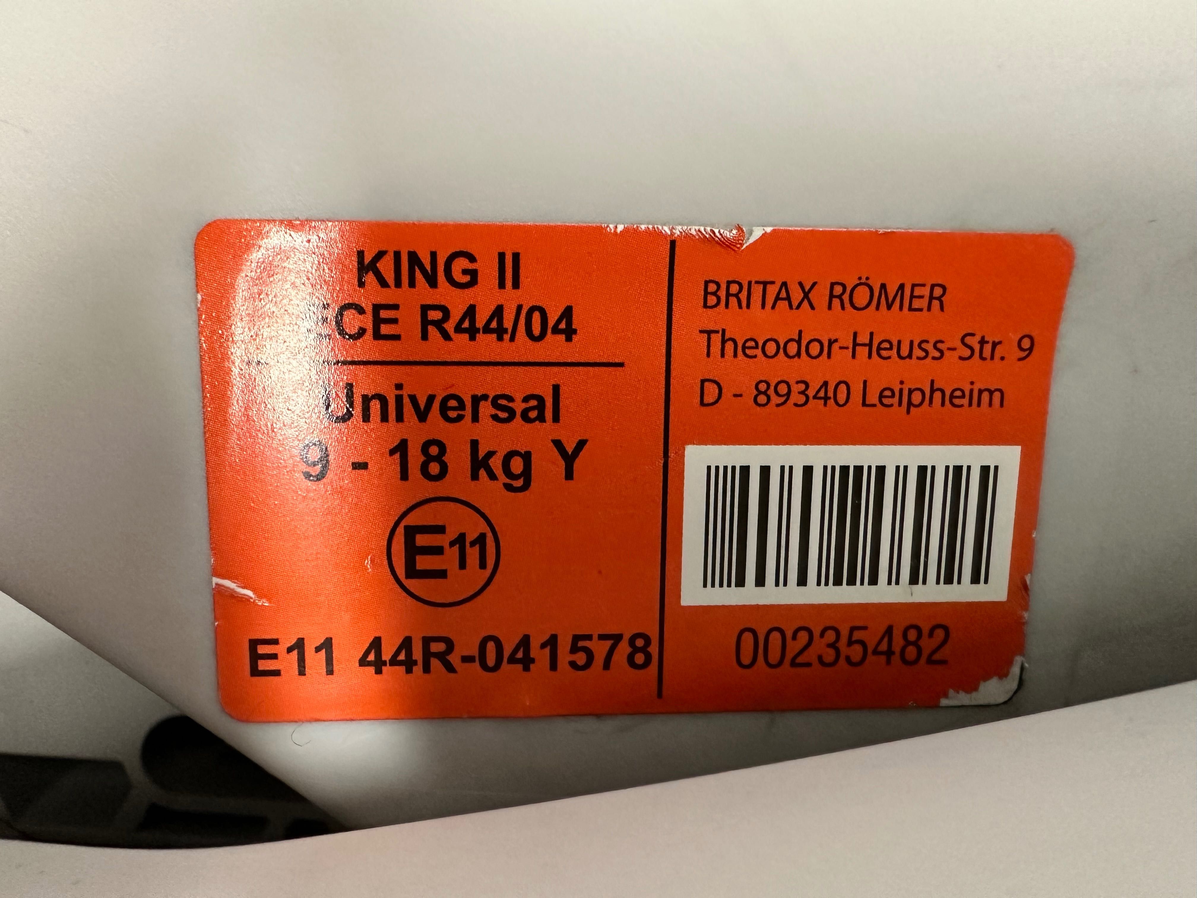 Fotelik samochodowy Britax Romer King II 9-18kg