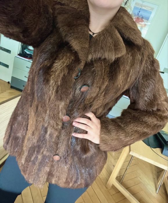 Futro naturalne z nutrii Vintage Retro