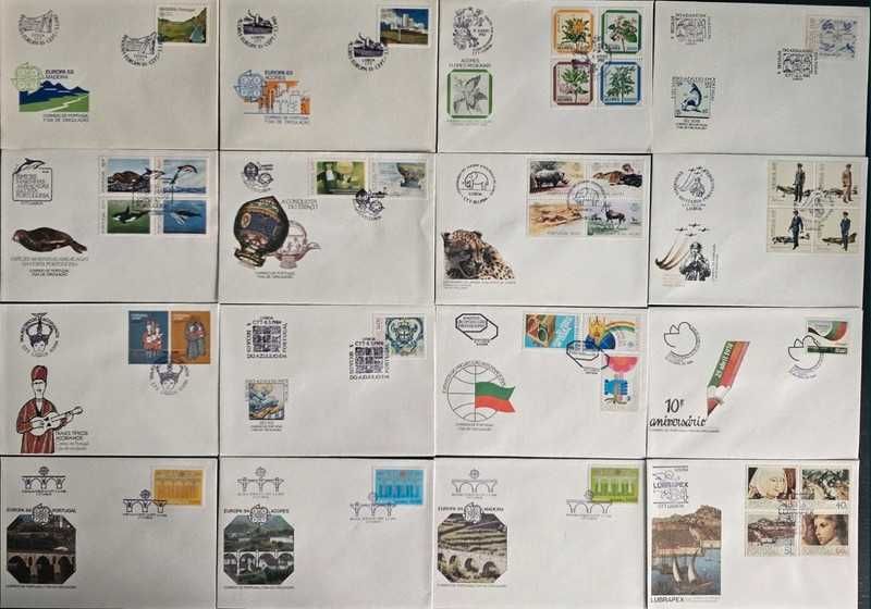 Lote de 105 envelopes Portugueses com carimbo de 1° dia de circulação