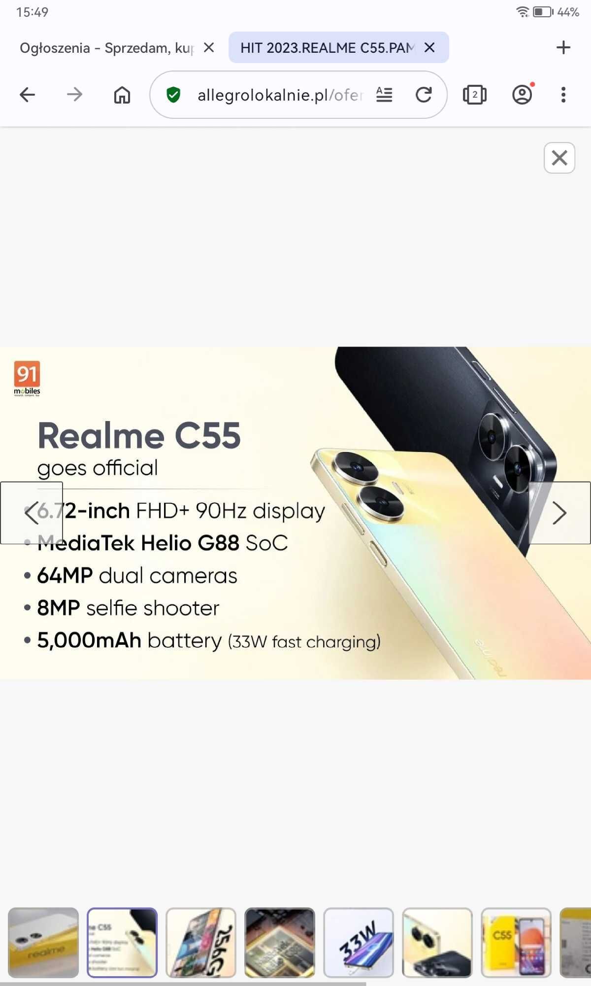 Super REALME c55.Adroid 13.Pamięć8/256gb.gwarancja