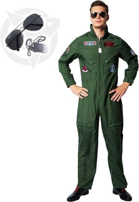 Kombinezski -  Stylowy I Wygodny Top Gun + Okulary + Nieśmiertelnik