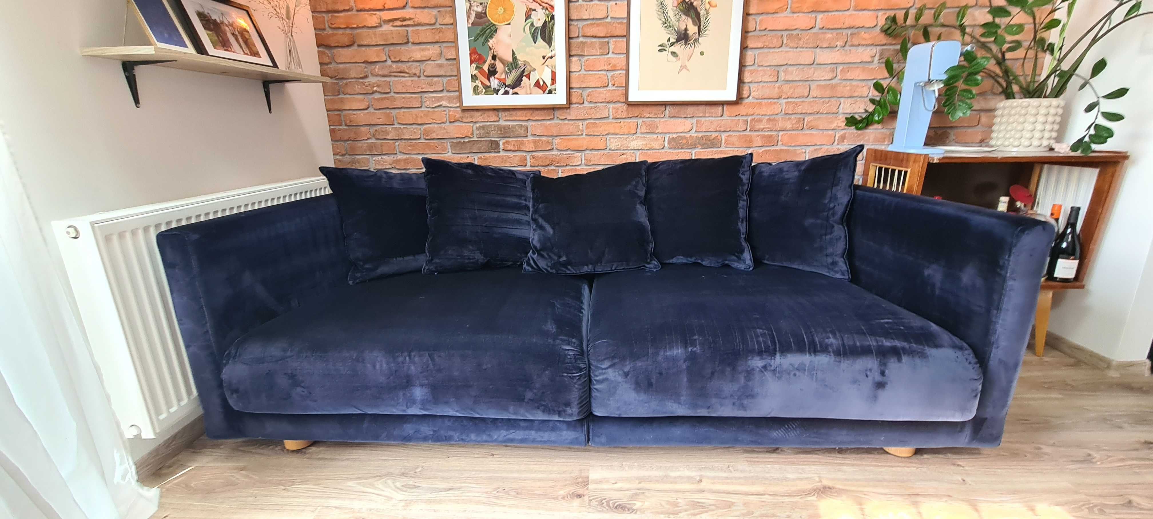 Kanapa Sofa granatowa 3 osobowa IKEA Stockholm 2017 + stolik mango