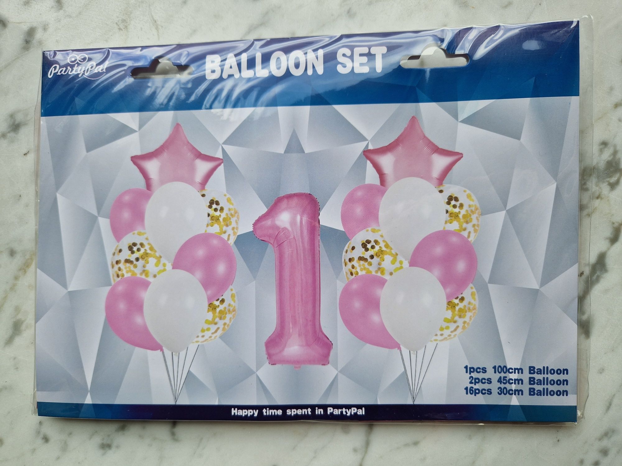 Balony na roczek dla dziewczynki