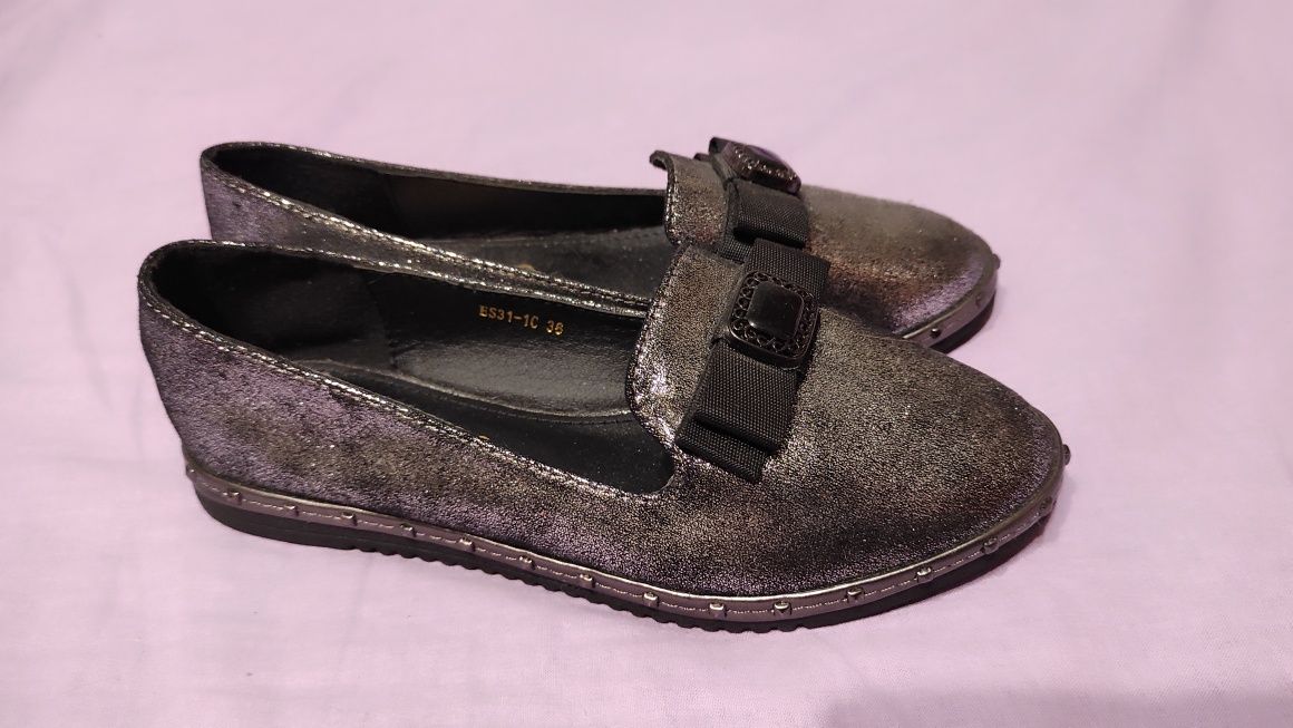 Балетки  туфлі   святкові Horoso серебристі р 36