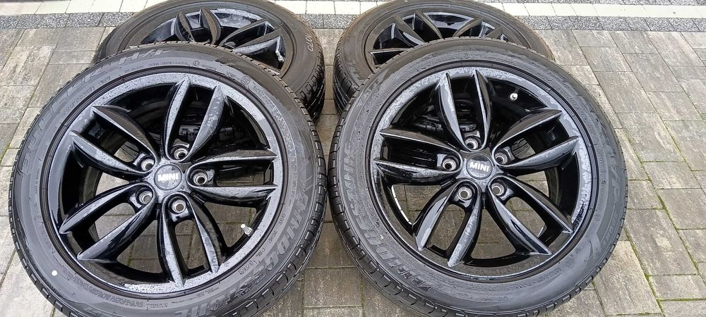 4 koła 17 ''  alu org  MINI  BMW , 5x120 czarne  JAK NOWE   opony +7mm