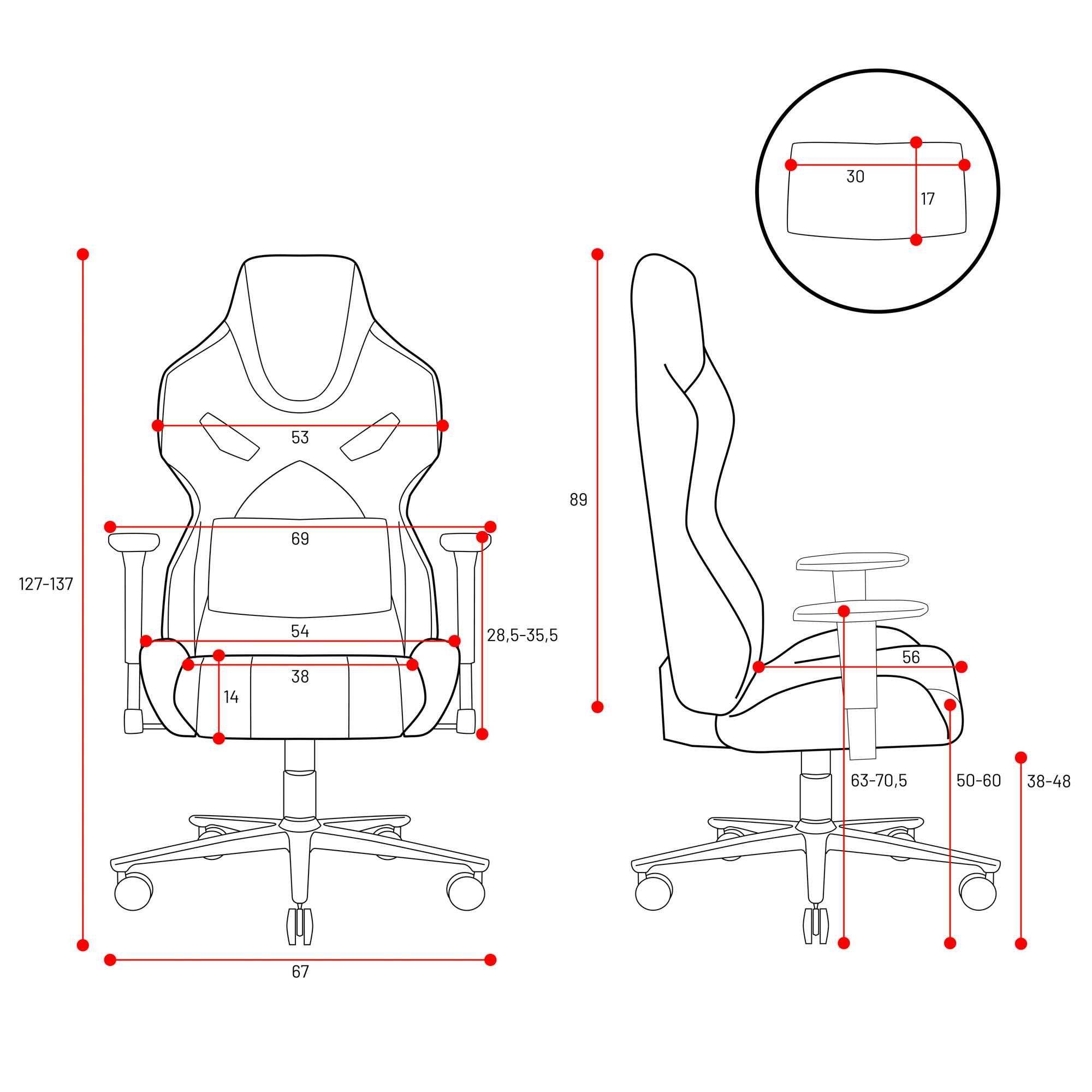 Fotel gamingowy Diablo X-Fighter Normal Size, czarny