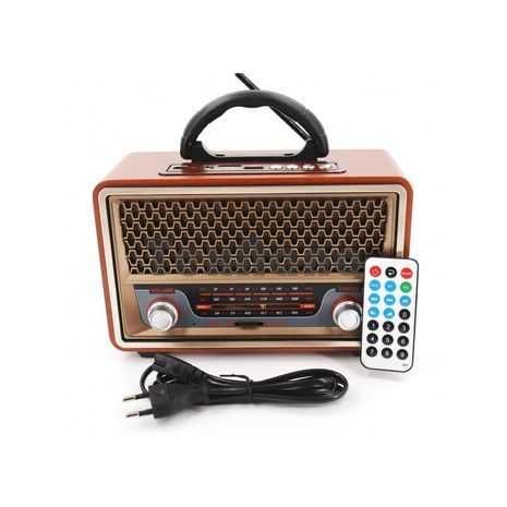 Przenośne radio z akumulatorem retro Bluetooth M-157BT MEIER USB pilot