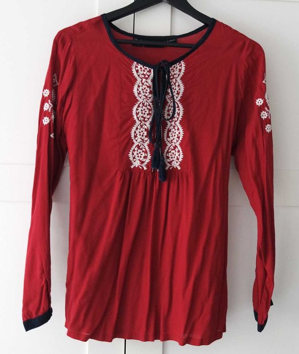 Bluzka folklor haft ludowa boho vintage chwosty 36/38 Laura Kent