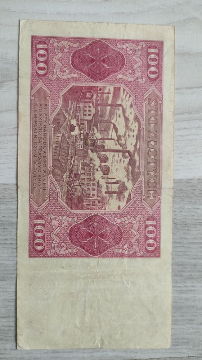Banknot Polski 100 złotych 1948rok. Seria HR