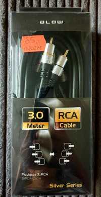 Kabel / przyłącze 3 x RCA. Długość 3 metry