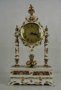 Piękny bogato zdobiony porcelanowy zegar ALFA VINTAGE - Włochy
