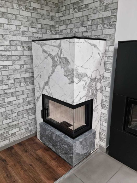 Kominek narożny gotowa obudowa spiek kwarcowy! Impuls SM BP