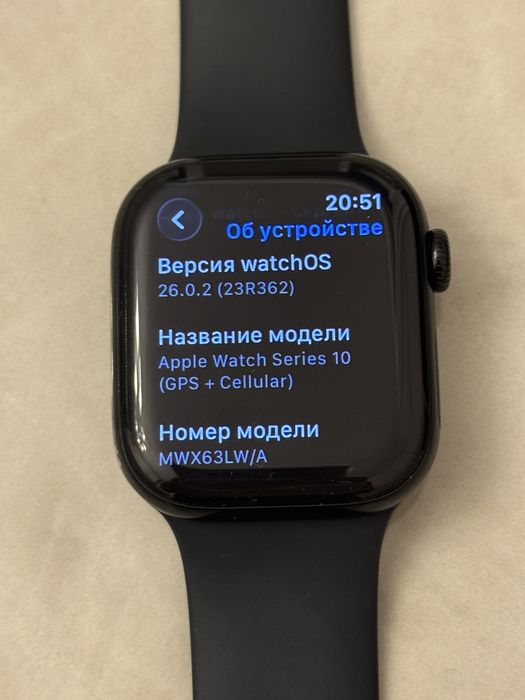 Apple Watch Series 10 LTE 42mm Jet Black акб 100%