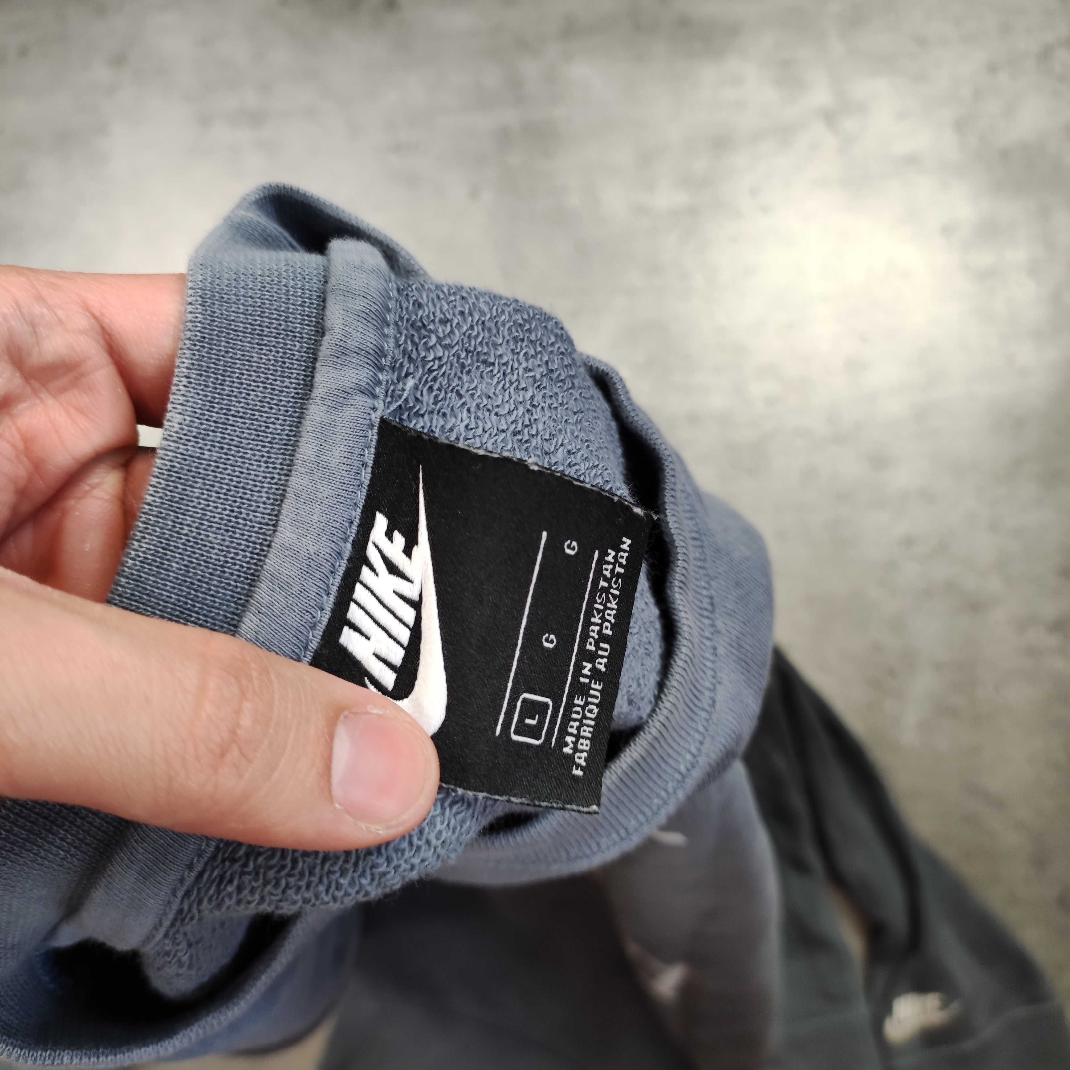 MĘSKA Bluza Nike Duże Logo Szara Tie Dye Bawełniana Crewneck NIKE
