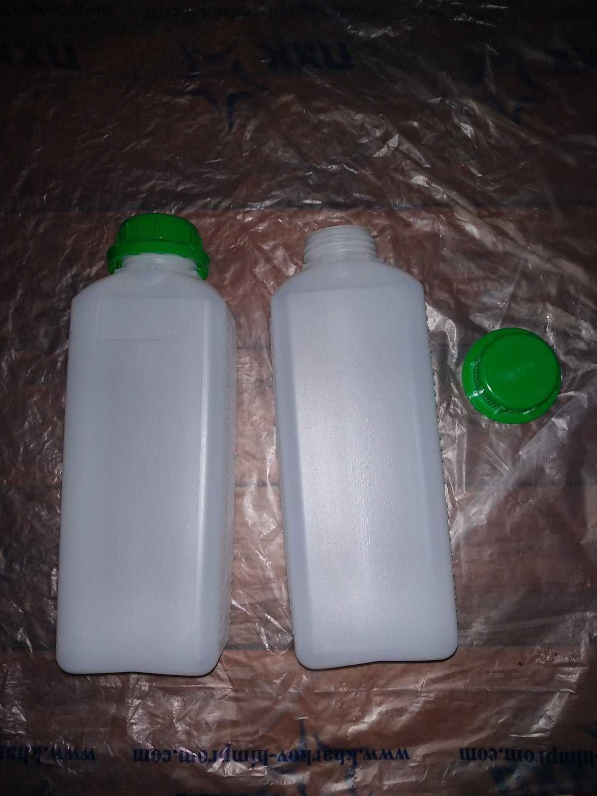 Бутылка, белая пластиковая канистра 1 литр для промышленной химии