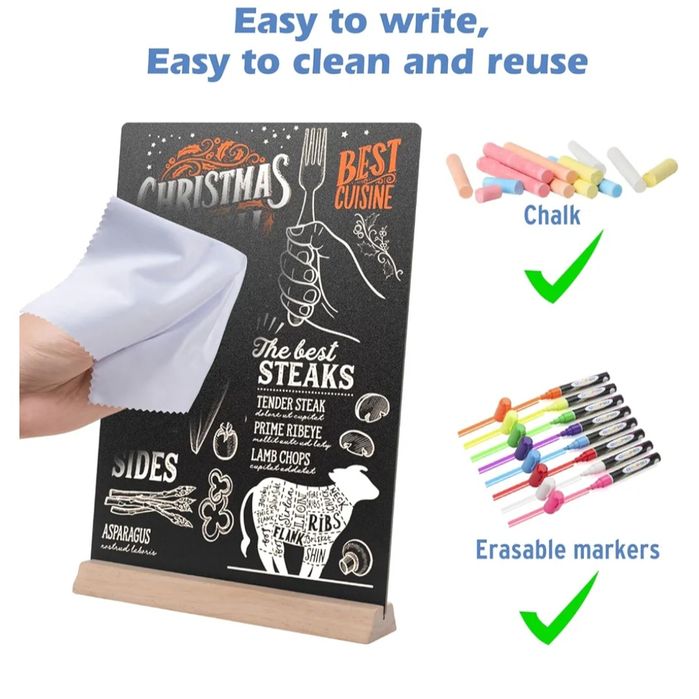 Zestaw 4 tablic kredowych ONUPGO z podstawą, 8 x 12 cal