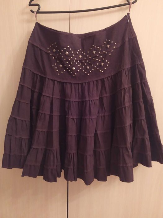 Красивая юбка (ткань-мелкий вельвет,цвет коричневый)