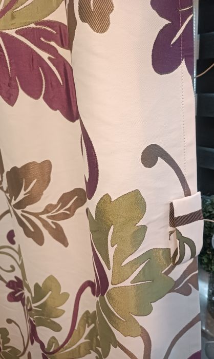 Eleganckie grube zasłony w kwiaty 2 sztuki
