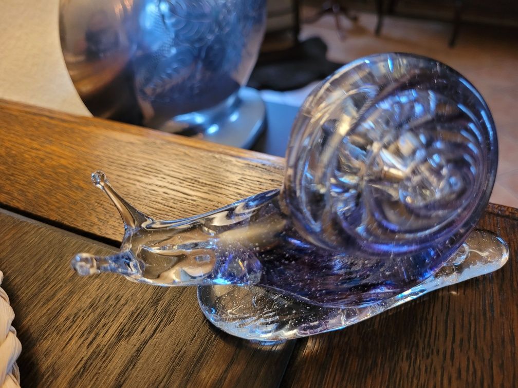 Ślimak szklany Murano włoska figurka stan idealny jak nowa kolekcjoner