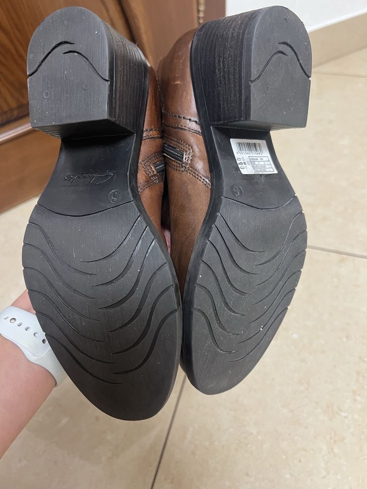 Сапоги ботфорты clarks 40 размер 26,8 см натуральна шкіра, шерсть
