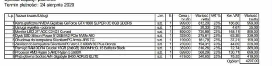 Wydajny komputer do gier- 32 GB RAM, SSD 1,5 TB, GTX 1660 Super