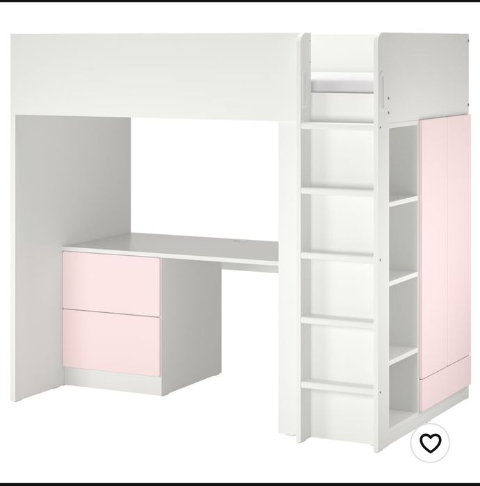 Cama alta com roupeiro e secretária IKEA