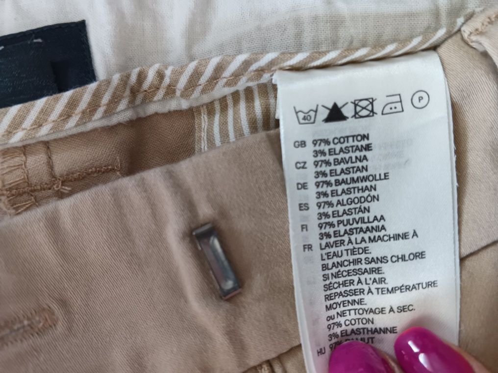 Spodnie H&M ecru beżowe 36 S