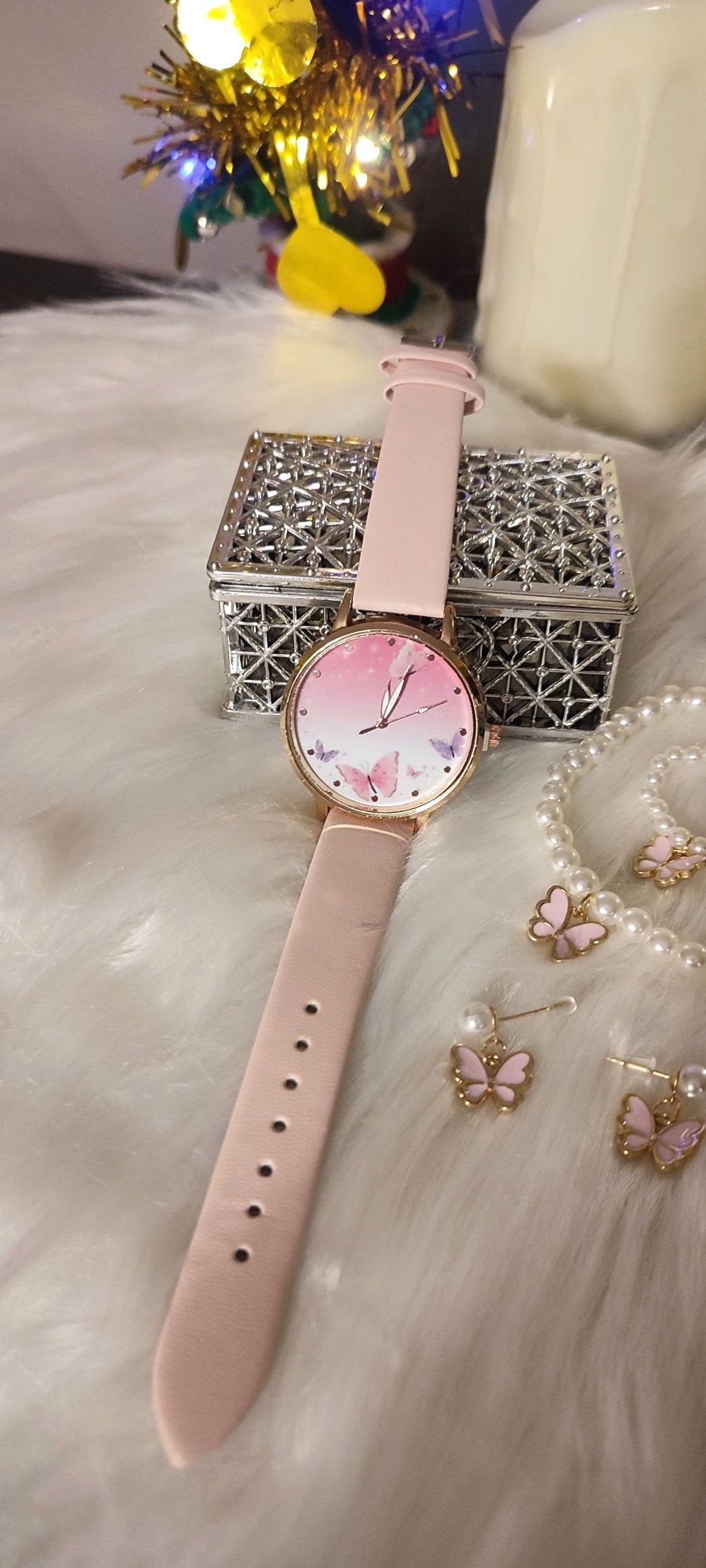 Zegarek z biżuterią motyl święta prezent