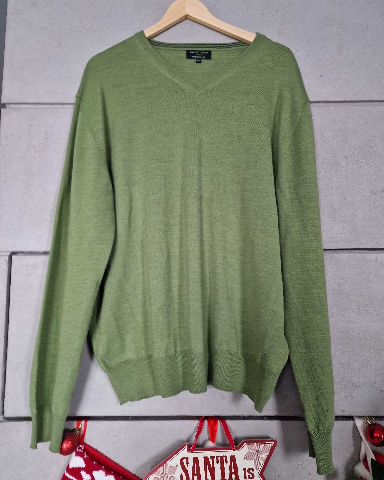 Sweter XXL Racing Green 100% merino wool zielony