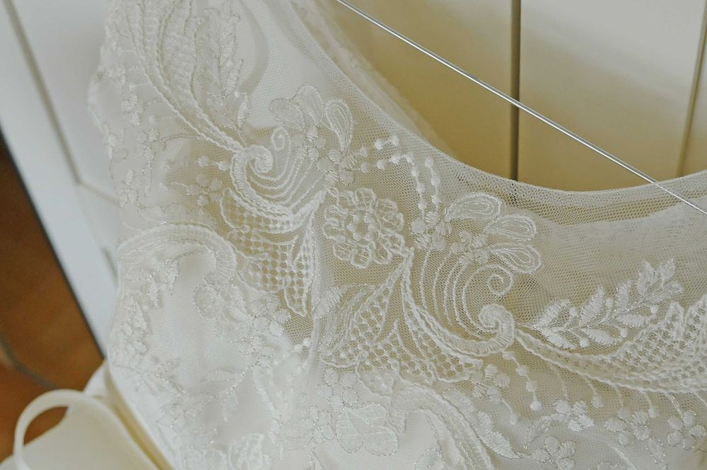 Elegancka suknia ślubna Papa Michel, materiał mikado, roz. 38