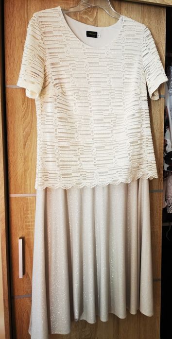 Piękna elegancka wieczorowa sukienka r. 46