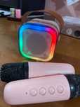Zestaw Karaoke Bluetooth - 2 mikrofony + głośnik RGB